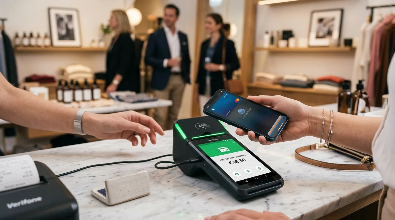 Sleek merchant card machine terminal for retail and dining