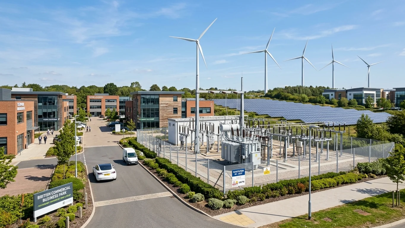 Commercial Electricity Distribution Substation and High Voltage Infrastructure