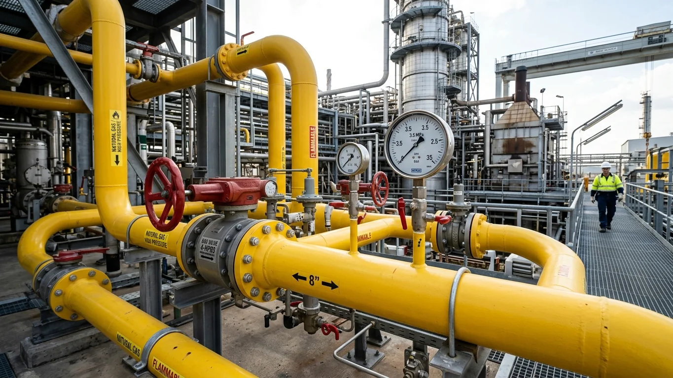 Commercial Industrial Gas Pipeline Infrastructure and High Pressure Valves